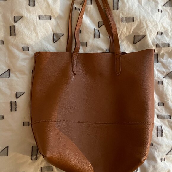 J Crew Leather Carryall Tote Bag, Caramel - Picture 1 of 2